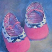 painting of baby's shoes