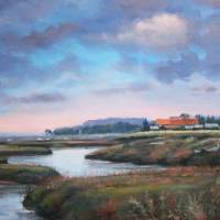 painting of the marshes at Brancaster Staithe, Norfolk