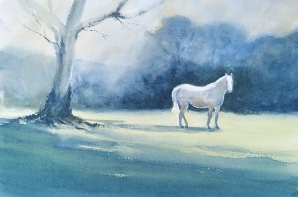 Painting of a white horse