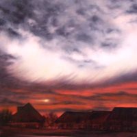 painting of sunset clouds
