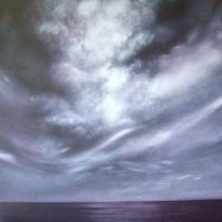 dramatic painting of a grey sky
