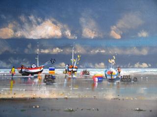 Painting of boats at Sheringham