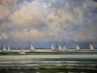 Painting of yachts racing in norfolk